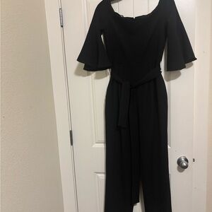 Eliza J Black Jumpsuit with Belted Waist